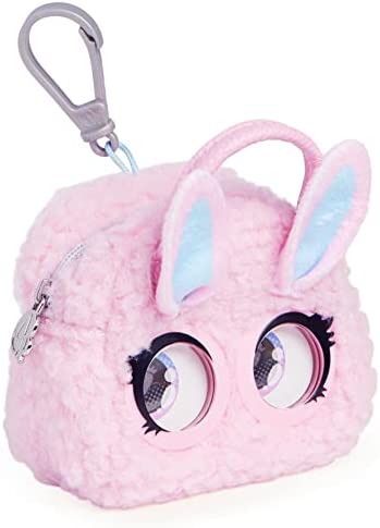 Purse Pets Micros, Fuzzy Bunny BB Stylish Small Purse with Eye Roll Feature, Kids Toys for Girls Aged 5 and Up