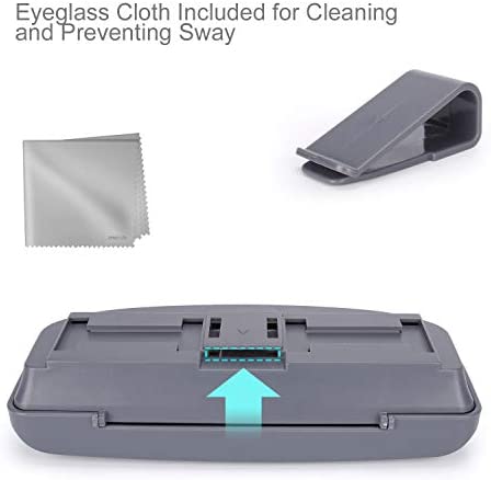 MOSISO Car Visor Sunglasses Case, Universal Automotive ABS Eyeglasses Holder Protective Box Clip Eyewear Hard Shell Storage Organizer with Magnetic Closure and Double Card Clamp, Space Gray