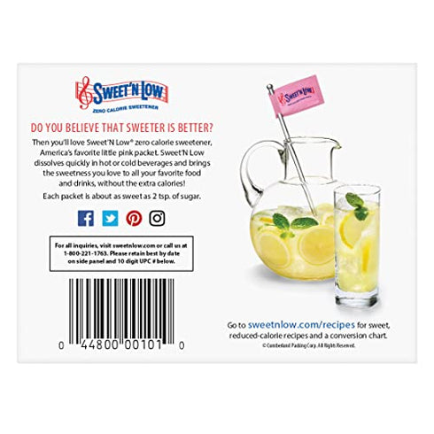 Sweet'N Low Sweetener, 50 Count Packets (1 Pack)