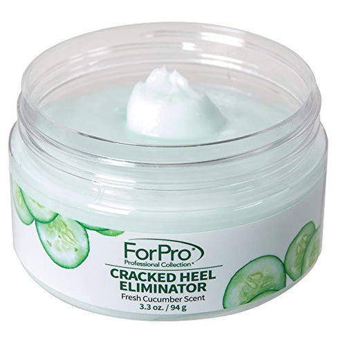 ForPro Cracked Heel Eliminator, Fresh Cucumber Scent, Intensive Repair Treatment for Rough, Dry & Cracked Heels, Reduces Calluses & Skin Build Up, 3.3 oz.