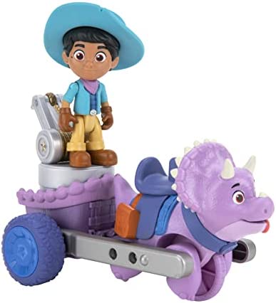 Dino Ranch Miguel and Tango’s Tow Rig Vehicle - Features 5” Dino Tango Tow Rig and 3” Dino Rancher Miguel - Three Styles to Collect - Toys for Kids Featuring Your Favorite Pre-Westoric Ranchers