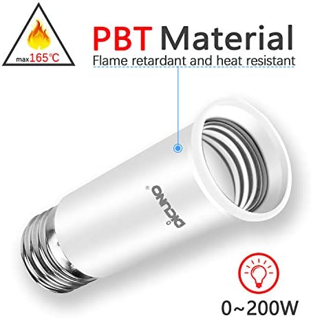 DiCUNO E26 Socket Extender, E26 to E26 Standard Medium Base, 6.5CM/2.56 Inch Extension Socket Adapter, Max 200W Light Bulb Extender 2 Pcs