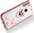 B-wishy for Samsung Galaxy A21 Case for Women, Glitter Crystal Butterfly Heart Floral Slim TPU Luxury Bling Cute Protective Cover with Kickstand+Strap for A21(Rose Gold)