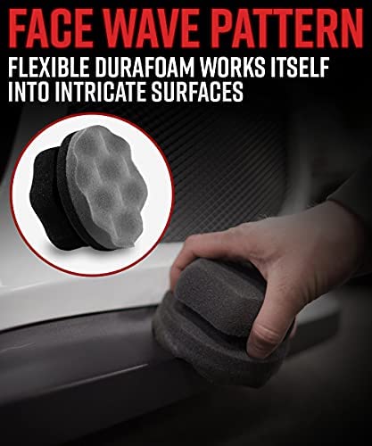 Adam's Pro Tire Hex Grip Applicator - Tire Shine Car Detailing Foam Sponge Tool | Car Cleaning Supplies After Car Wash Tire Cleaner | for Vinyl Rubber & Trim Accessories | Wheel Cleaner Rim (1 Pack)