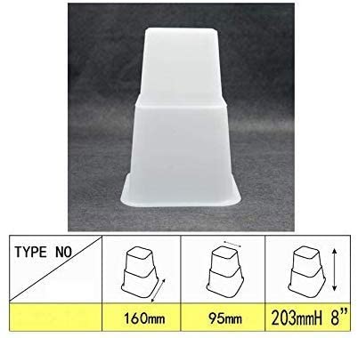 HomeRoots Bed Risers Set of 8 Heavy Duty Plastic 3, 5 or 8 Inch Adjustable Risers for Bed, Furniture Sofa, Table, and Chair - White