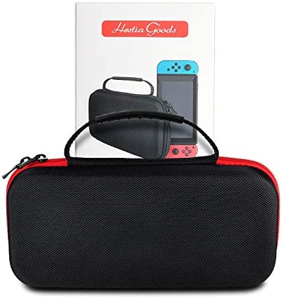 Daydayup Switch Case and Tempered Glass Screen Protector Compatible with Nintendo Switch - Deluxe Hard Shell Travel Carrying Case, Pouch Case for Nintendo Switch Console & Accessories, Streak Red