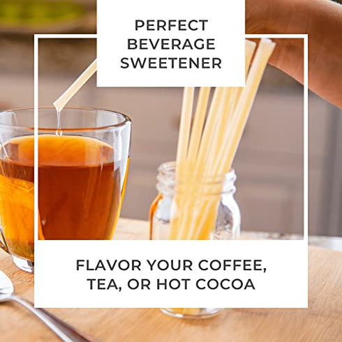 The Honey Jar Plain Raw Honey Sticks - Pure Honey Straws For Tea, Coffee, or a Healthy Treat - One Teaspoon of Flavored Honey Per Stick - Made In The USA with Real Honey - (20 Count)