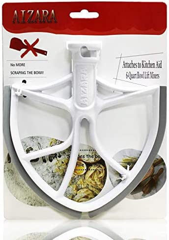 Flex Edge Beater for KitchenAid Bowl-Lift Stand Mixer Attachment 6 Quart - Coated Flat Beater Blade with Silicone Edges - Useful Mixer Accessory(Grey)