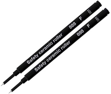 Schmidt German Roller Pen Black Refill Safety Ceramic Roller 888 F (2 Pieces)