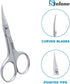 Stelone Cuticle Scissors, Eyebrow Scissors for Women, Stainless Steel Curved Blade Little Manicure Scissors, Brow Scissors & Cosmetic Scissors for Facial Hair & Eyelash Trimming - Best Makeup Scissors