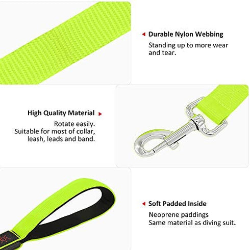Illumifun LED Dog Leash, USB Rechargeable Pet Leash Glow in The Dark, 47.2inch Nylon Light Dog Leash for Your Dog Walking at Night (Green)