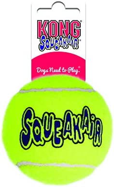 KONG - Squeakair Ball - Dog Toy Premium Squeak Tennis Balls, Gentle on Teeth - For Medium Dogs