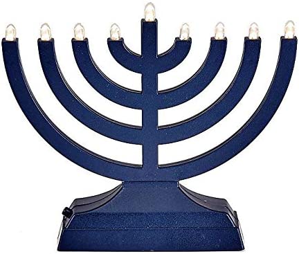 Rite Lite Go Electric LED Chanukah Menorah, 9x2x7, Blue - Bright Hanukkah Electric Menorah