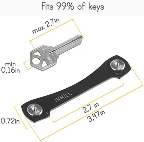 Smart Key Organizer for Keychain - Compact Key Holder - Upgraded Version w Pocket Clip, Car Key Ring, Minimalist EDC design, Cool Key Chain for Men & Women, key case organizer -up to 14 Keys