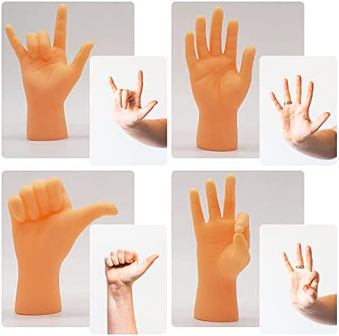 AQKILO Tiny Hands Miniature Finger Puppets with Left & Right Hand, Party Favors, Educational, TIK Tok Toys, 8 Pieces (4 Mixed Style )