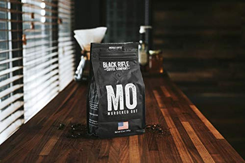 Black Rifle Coffee Murdered Out (Extra Dark Roast) Ground 12 Ounce Bag, Extra Dark Roast Ground Coffee, Columbian Roast With Bold Aroma and Smoky Flavors, Helps Support Veterans and First Responders