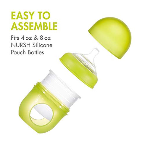 Boon Unisex Boon NURSH Silicone Replacement Nipple, Air-Free Feeding, Stage 2 Medium Flow Multi 3 Count (Pack of 1) One Size