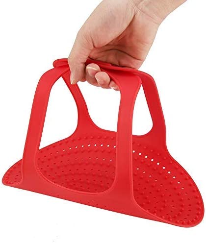 Turkey Lifter Food Grade Silicone Reusable Heat Resistant Non Stick Chicken Turkey Meat Lifter Mat Baking Pan Kitchen Tool(Red)