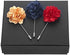 Pangda 15 Pieces Men's Lapel Pin Handmade Satin Flower Boutonniere Pin with Gift Box for Suit Wedding Groom (Multicolor A)