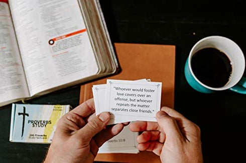 Agape Flashcards- Proverbs Study Flashcards: 100 of The Most Important Proverbs from The Bible | Pack of 100 Proverbs Study Flashcards | Perfect for Memorizing Proverbs Verses | Made in USA | English