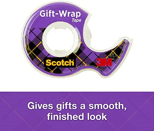 Scotch Gift Wrap Tape, 6 Rolls, 3/4 x 650 in, Great for Gift Wrapping, the Go-To Tape for the Holidays, Dispensered (615-GW)