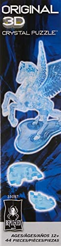 BePuzzled Pegasus Original 3D Deluxe Crystal Puzzle - Fun Yet Challenging Brain Teaser That Will Test Your Skills & Imagination, for Ages 12+, Blue