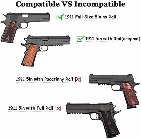 1911 Full Size Holster 5 inch, OWB Holsters for Colt 1911 / Elite Force 1911 / Kimber 1911 / Rock Island Armory 1911 / Springfield 1911 - Index Finger Released | Adjustable Cant | Autolock -Right Hand