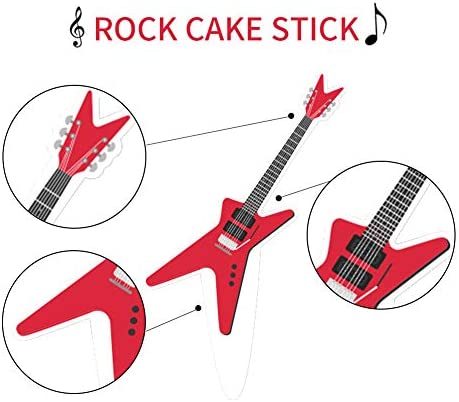 L.CLOVERBN 36Pcs Rock & Roll Musical Cupcake Topper, Guitar, Note, Disc,Hot Music Elements Cake Decoration for Rock Music Party Supplies.2 Sides