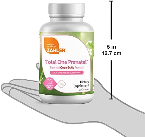 Zahler Total One Prenatal, Once Daily Prenatal Vitamins, Certified Kosher, 120 Capsules
