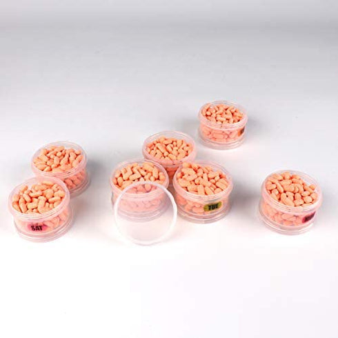 7 Day Pill Organizer Case Stackable Weekly Supplements Vitamins Pills Holder Dispenser Extra Clear Transparent with Label and One More Lids- Large