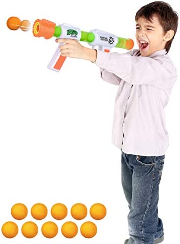 Kiddie Play Atomic Power Popper Gun Ball Shooter with Foam Balls for Kids