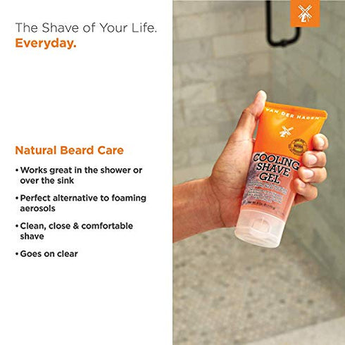 Van Der Hagen Cooling Shave Gel - Invigorating, Non-Foaming Shave Gel, Cools and Refreshes Skin, Helps Reduce Nicks, Razor Burn and Irritation, 6 oz