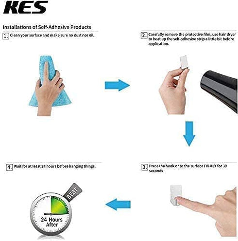 KES Self Adhesive Toilet Paper Holder Stick On Toilet Paper Roll Holder RUSTPROOF Stainless Steel Brushed Finish 2 PCS, A7170-2-P2