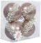 Rose Gold Pearl Wrapped Ball Ornaments Christmas Tree Decoration 4 Ct