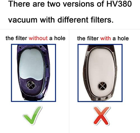 Vacuum Filters Replacement Set for Shark Rocket DuoClean HV380 HV380W HV381 HV382 HV384Q UV380 ZS360 ZS361C ZS362, 4 Foam & Felt Filters 4 Post-Filters, Compare to Part XPMFK320&XPSTFH380