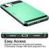 Vofolen Case for iPhone 11 Case Wallet Credit Card Holder ID Slot Sliding Door Hidden Pocket Anti-Scratch Dual Layer Hybrid Bumper Armor Protective Hard Shell Back Cover for iPhone 11 6.1 Mint Green