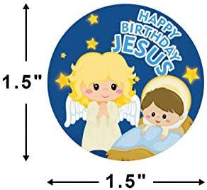 Religious Christmas Stickers Happy Birthday Jesus Nativity Stickers for Kids Christian School Classroom Decoration VBS Party Favor 500Pcs