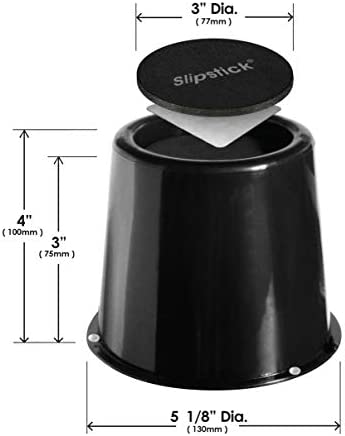 Slipstick CB676 3 Inch Incline Bed Risers for Acid Reflux, Pain, and Breathing Relief (Set of 2 Medical Risers and 2 GorillaPads) Raises / Elevates Head of Bed
