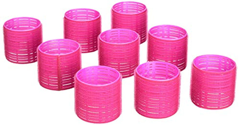 Conair Self Grip Extra Large Hair Rollers, Hair Curlers, Self Grip Hair Rollers, Hot Pink, 9 Pack with Storage Bag