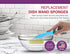 Arrow Dish Wand Sponge Refills, 6 Pack - Replacement Sponge Heads for Dish Wand, Made in the USA - Ideal for Quick, Convenient Cleaning - Easy to Refill, Built-In Scrubber, Ideal for Dishes and Pans