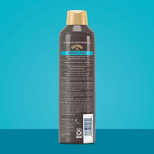 Gold Bond Men's Essentials Talc-Free Body Powder Spray 7 oz Nightfall Scent Wetness Protection