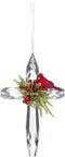 Ganz Kissing Krystal Mistletoe Cardinal on Acrylic Cross