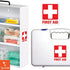 (2.50 x 2.00 inch) Waterproof UV Lamination Fade-Resistant Cross Symbol Safety Sign Vinyl Sticker for First AID Box/Kit Decal