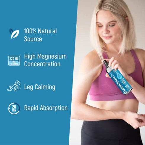 Magnesium Oil Spray - 100% Natural Magnesium Spray – Made with Dead Sea Salt, Stronger than Magnesium Lotion and Magnesium Cream