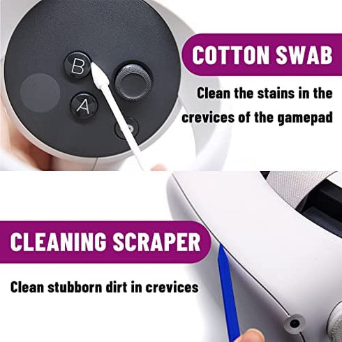 VR Headset Cleaning Kit, VR Lens Cleaner, Lens Pen Cleaner Kit for Oculus Quest 2/Hololens 2/Xbox/PS4/Wii, Cleaning kit for Camera Game Controller VR Accessories, Phone Cleaning Kit, AR Cleaner