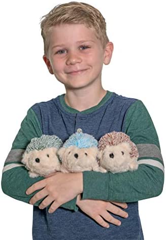 Fluffuns Hedgehog Stuffed Animal - Stuffed Hedgehog Plush Toy, 6 Inch Plush Hedgehog - 3 Pack (Gray)