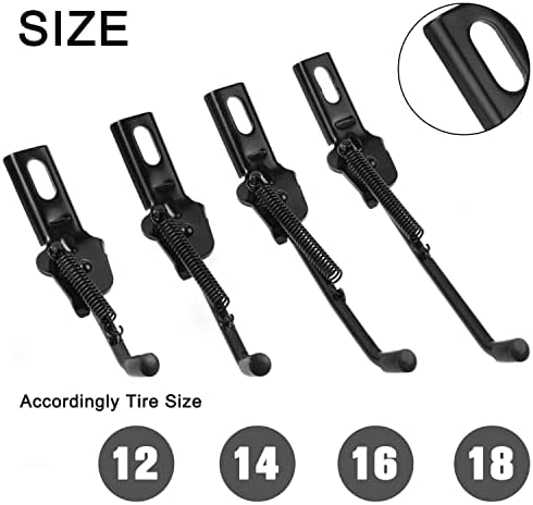 SEISSO Bike Kickstand for 18" Wheel Kids Bicycle Kick Stand Rear Mount for Premium Steel with Pad Kick Stand Rest for 18 inch Wheel Bike Replacement for Training Wheel