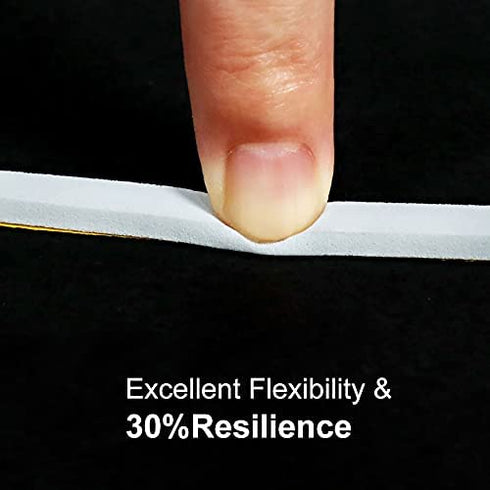 fowong White Weather Stripping 49.5 Feet, 1/4 Inch Wide X 1/8 Inch Thick, Window Seal High Density Foam Sealing Strip Adhesive Foam Gasket Tape for Door Insulation, 16.5 Ft x 3 Rolls Each