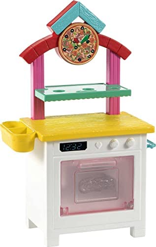Barbie Chelsea Can Be Pizza Chef Playset with Brunette Chelsea Doll (6-in), Pizza Oven, 2 Spice Shakers, Pizza Pan & More, Great Gift for Ages 3 Years Old & Up , White