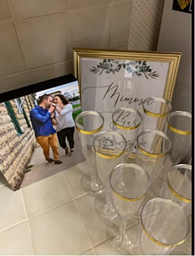 30 pc Gold Rimmed Clear Classicware Glass Like Champagne Toasting Flutes